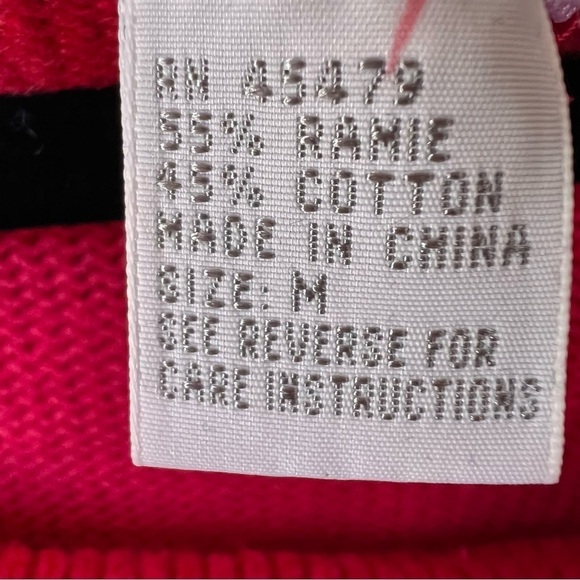 Vintage 80s Victoria Jones BEADED Aztec Fringe Cowlneck Sweater Red SIZE MEDIUM - Picture 7 of 8